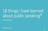 18 things I have learned about public speaking