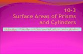 Surface areas of prisms and cylinders
