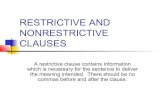 Restrictive and nonrestrictive clauses.
