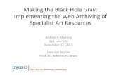 Making the Black Hole Gray: Implementing the Web Archiving of Specialist Art Resources