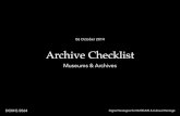 Digital Museum: Archive Checklist