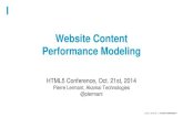 Website content performance modeling html5 conference 2014