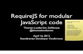 Using RequireJS for Modular JavaScript Code