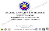 ACCESS, CAPACITY, EXCELLENCE: HIGHER EDUCATION  FOR NATIONAL DEVELOPMENT