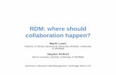 Martin Lewis and Stephen Pinfield Research Data Management - where should collaboration happen