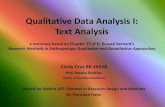 Qualitative Data Analysis I: Text Analysis