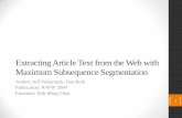 Extracting article text from the web with maximum subsequence segmentation