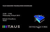 TAUS MT SHOWCASE, Introduction and Overview, Rahzeb Choudhury, TAUS, 10 April 2013