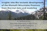 Insights into the tectonic development of the Klamath Mountains Province from thermal data and modeling