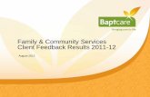 Baptcare Family and Community Services 2011-12 client feedback survey results