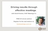 Driving results with effective meetings - by FAST Meetings Co - FREE 45 Webinar - Sept 2013