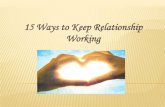 15 ways to keep relationship working