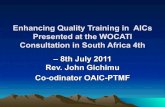 Rev. John Gichimu - Enhancing Quality Training In Africa Interior Churches