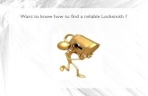 Want to know how to find a reliable locksmith