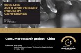 Lynne Ziehlke - Consumer research project - China