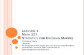 Statistics for Decision Making Week 1 Lecture