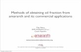 Methods of obtaining oil fraction from amaranth grain and its commercial application
