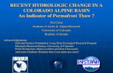 Recent hydrologic change in a Colorado alpine basin: an indicator of permafrost thaw? [Nel Caine]