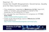 Inside the Health Blogosphere: Governance, Quality and the New Opinion Leaders [4 Aud 1100 Seeman]