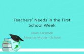 Teachers’ needs in the first school week