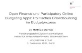 Open Finance und Participatory Online Budgeting Apps: Politisches Crowdsourcing im Budgetprozess