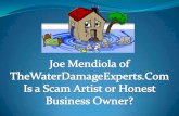 Joe Mendiola CEO of Water Damage Experts is NOT a Scam or Ripoff