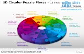 How to make create 3 d doughnut chart circular puzzle with hole in center pieces 11 stages style 4 powerpoint presentation slides and ppt templates graphics clipart