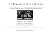 How to practice good E-Tutoring