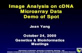 image102000.ppt - Image Analysis on cDNA Microarray Data Demo of Spot