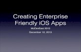 Creating Enterprise Friendly Apps