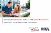 SEE | School of Expert Education | Universiteit Hasselt | Opleidingsaanbod 2015-2016