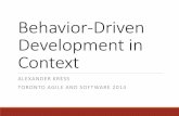 Behavior-Driven Development (BDD) in context