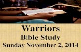 Warriors ss bible study november 2 2014