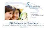 EU projects for teachers: 3 minutes presenation of 25 EU funded STEM projects. Moderated by Dr Maria Korda, European Commission