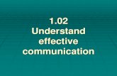 1.02 understand effective communication