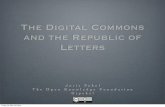 The Digital Commons and the Republic of Letters