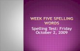 Week Five Spelling Words