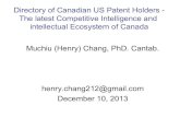 The archived Canadian US Patent Competitive Intelligence Database (2013/12/10)