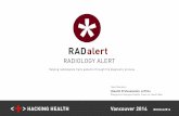 RADalert - mentorship award winning concept at Hacking Health Vancouver 2014