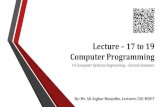 Computer programming lecture – 17 to 19