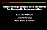 Relationship Status as a Mediator for Sarcastic Interpretation