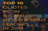 Top 10 quotes from global development leaders in 2014