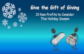 10 Non-Profits to Consider This Holiday Season