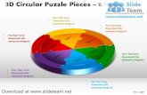 3 d pie chart circular puzzle with hole in center pieces 6 stages style 5 powerpoint diagrams and powerpoint templates