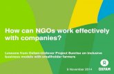 How can NGOs work effectively with companies?