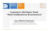 Lessons I did learn from “New Institutional Economics”