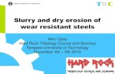 Hard rock tribology seminar - slurry and dry erosion wear testing