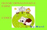 Old McDonald had a farm. Lyrics by Mavi