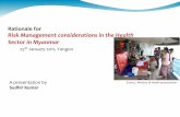 Why to consider disaster risk management in health sector, Myanmar