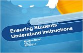 Ensuring Students Understand Instructions